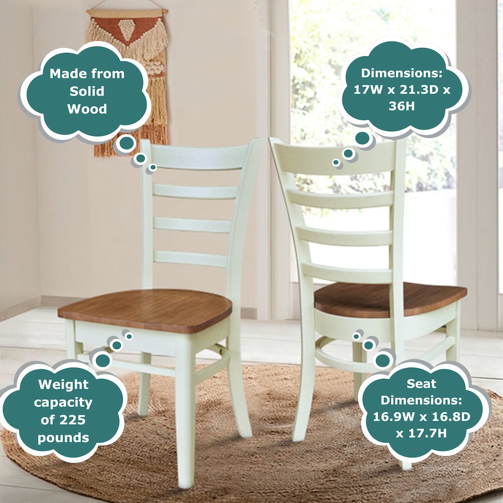 Set of Two Emily Side Chairs, Hickory/Shell. Picture 9