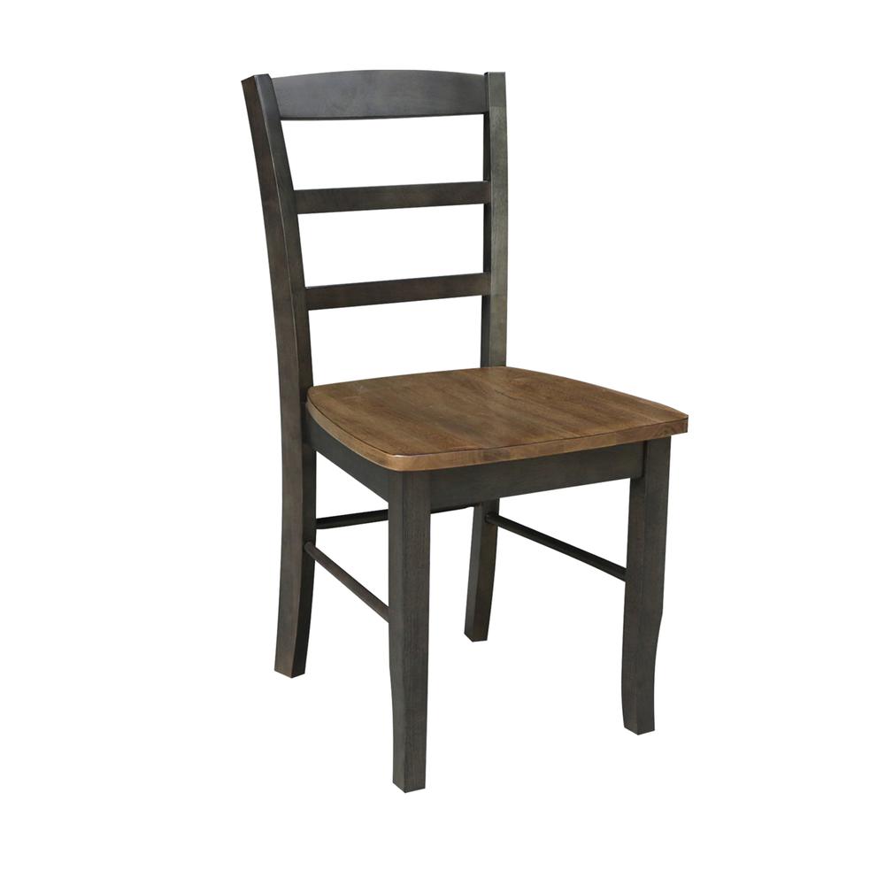 42" Dual Drop Leaf Pedestal Dining Table with 2 Madrid Ladderback Chairs. Picture 8