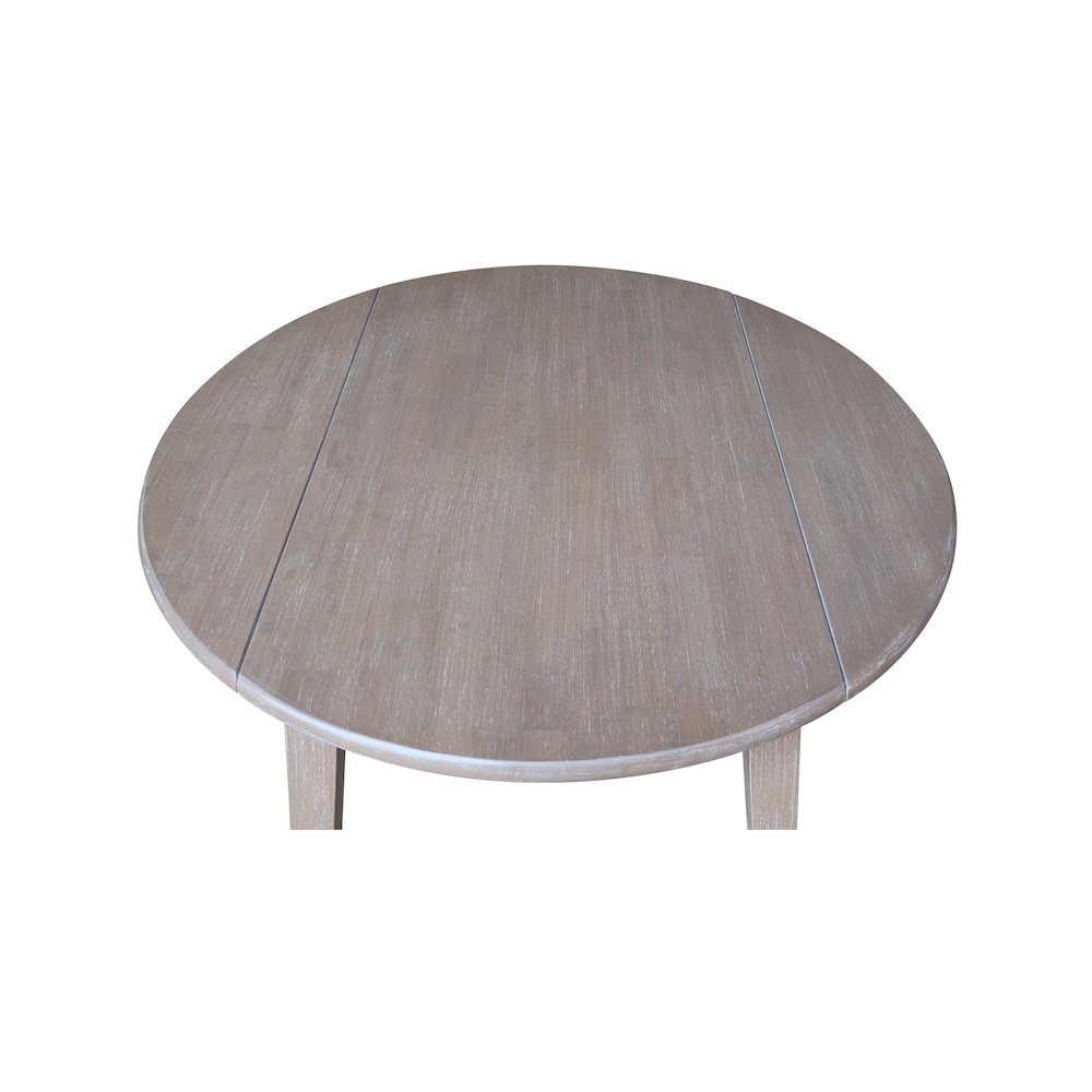 Solid Wood 42" Round Dual Drop Leaf Dining Table. Picture 11