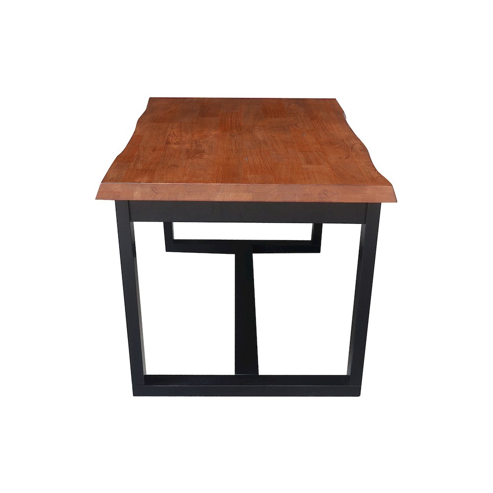 Live Edge Solid Wood Coffee Table, Bourbon Oak/Black. Picture 3