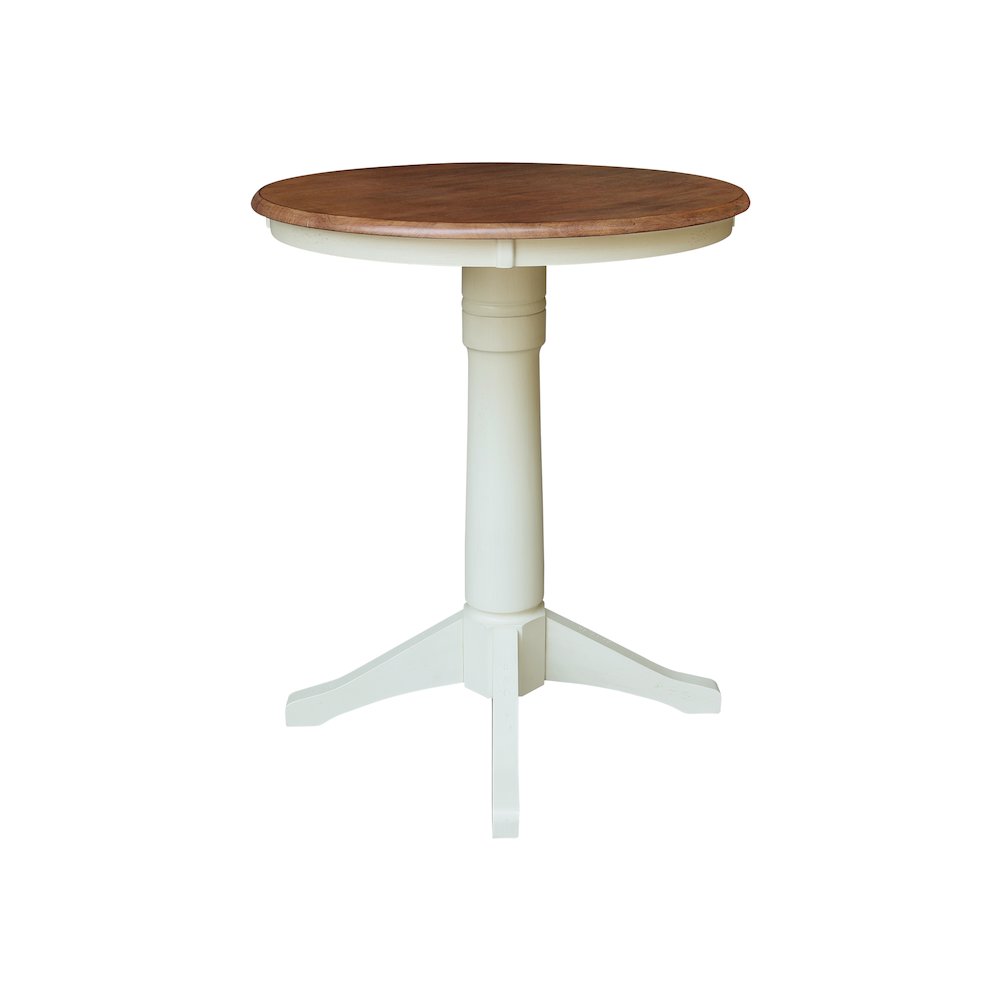 30" Round Top Pedestal Dining Table, 35.9"High. Picture 3