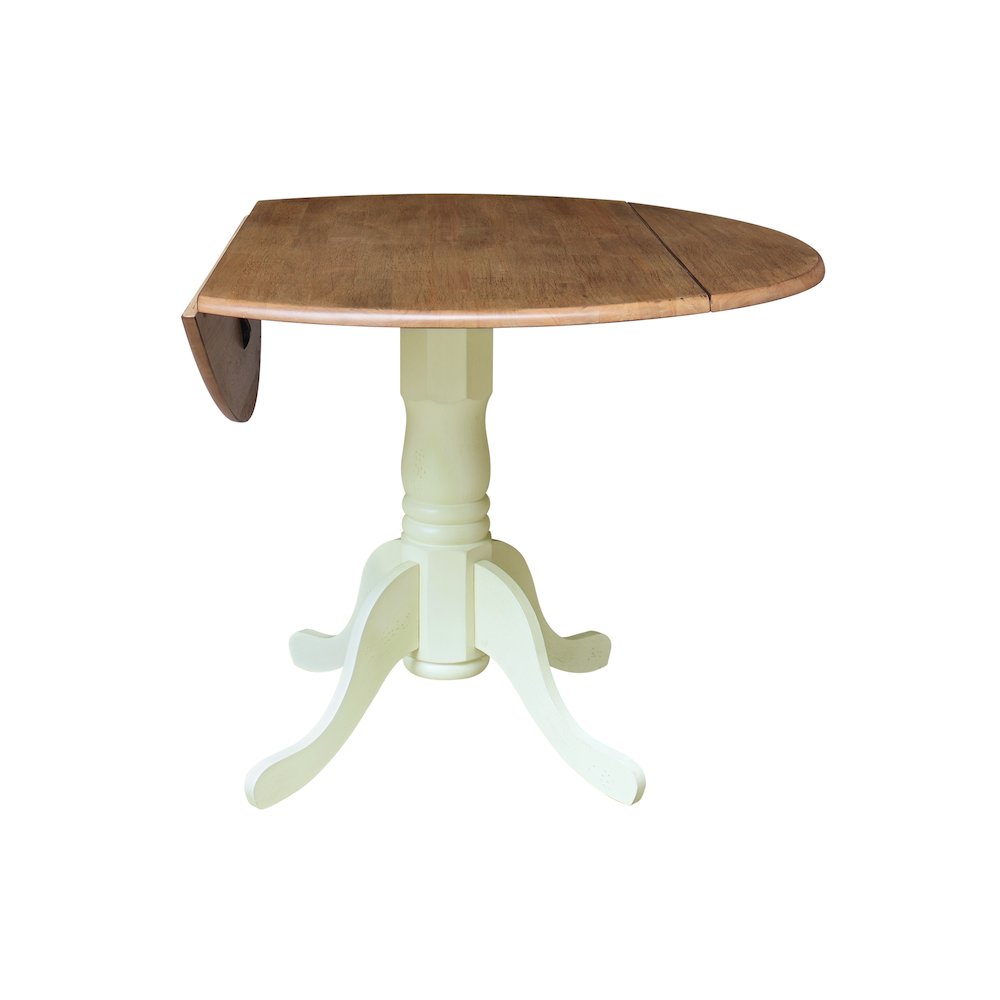 42" Round Dual Drop Leaf Pedestal Dining Table. Picture 2