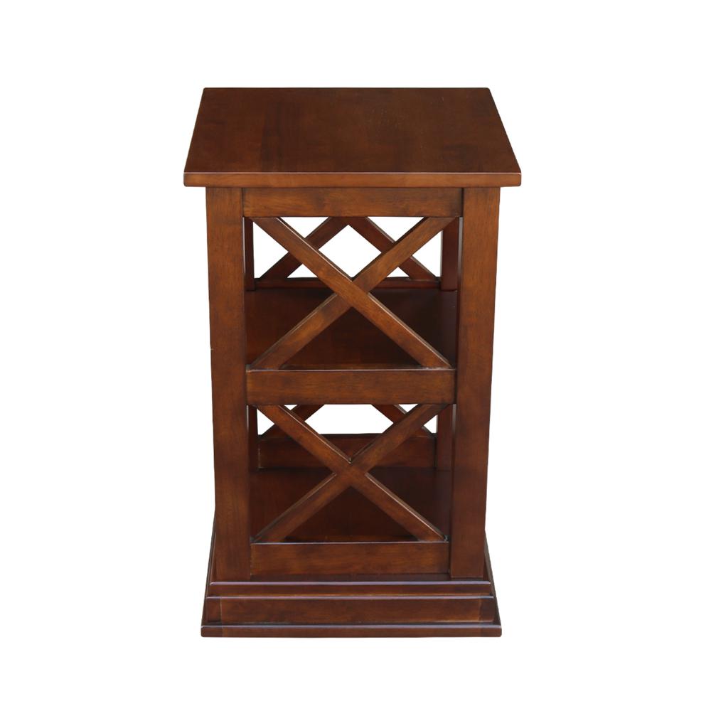 Hampton Accent Table With Shelves, Espresso. Picture 4