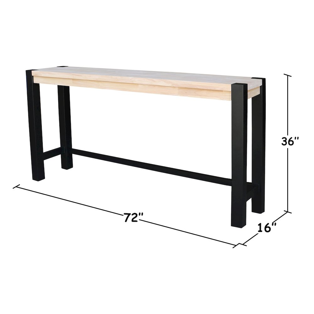 Solid Wood Tall Accent Table with Iron Legs. Picture 6