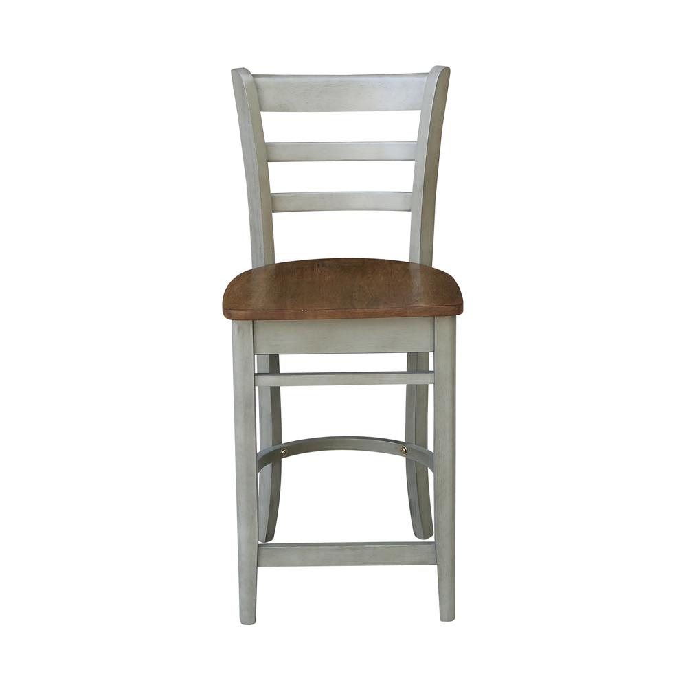 Emily Counterheight Stool - 24" Seat Height, Hickory/Stone. Picture 5