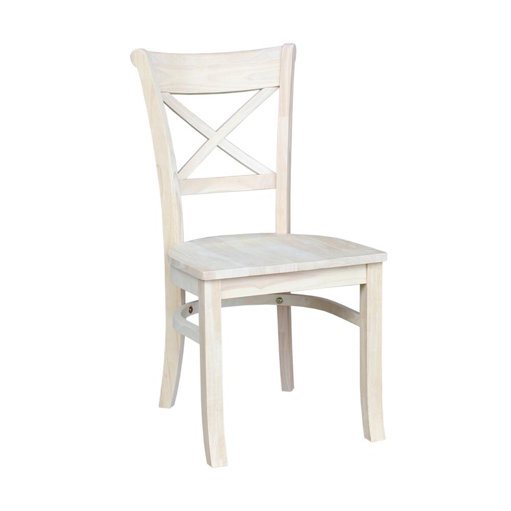 Set of Two Charlotte X-Back Chairs, Unfinished. Picture 7
