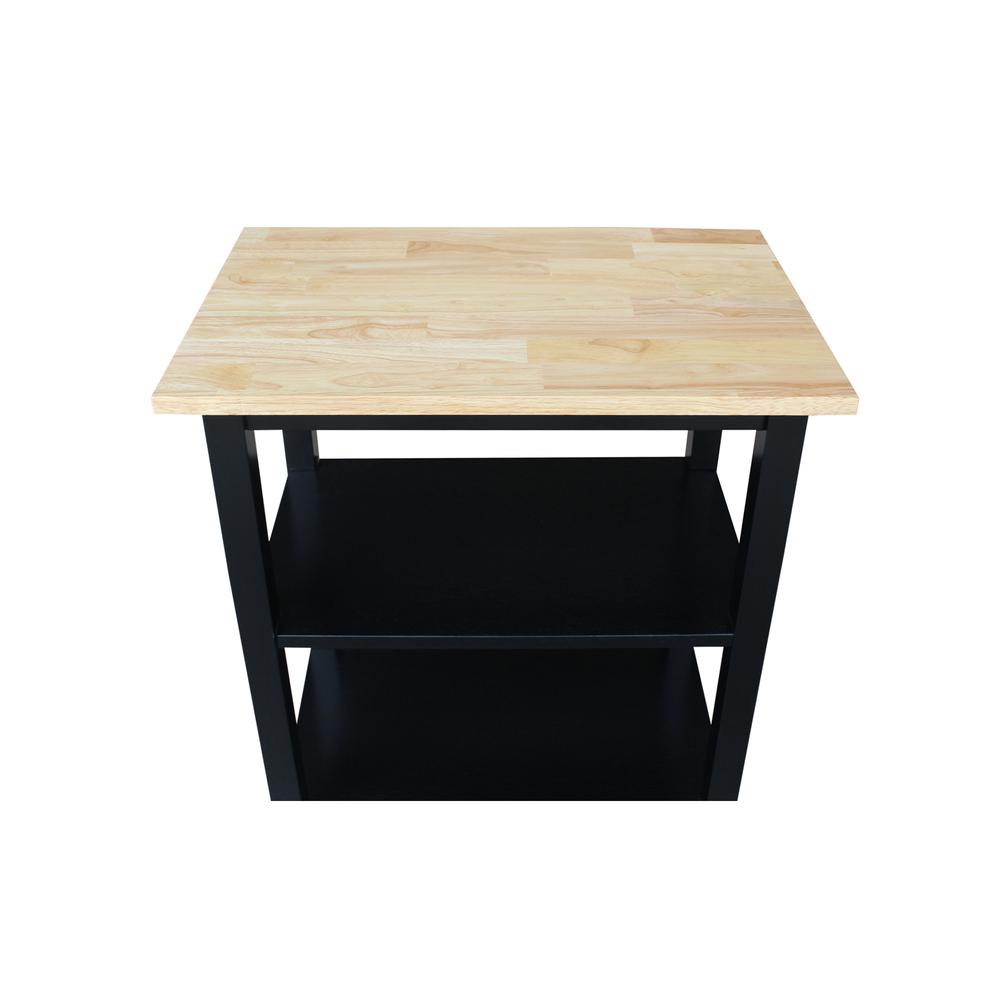 Microwave Cart, Black/Natural. Picture 2