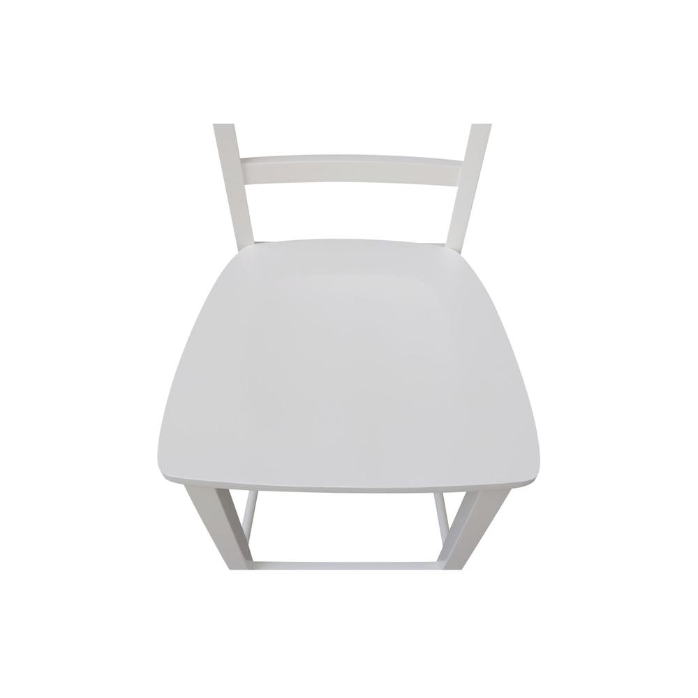 Madrid Counter height Stool - 24" Seat Height, White. Picture 2