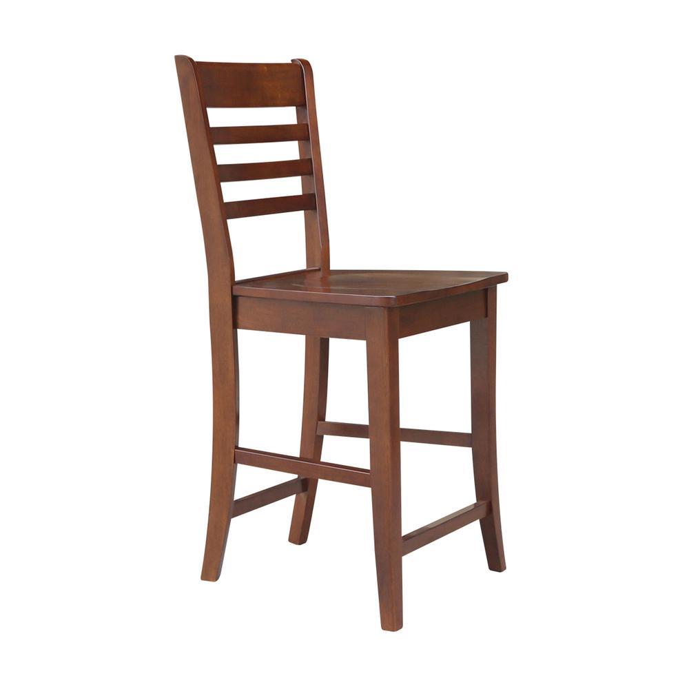 Roma Counter height Stool - 24" Seat Height, Espresso. Picture 5