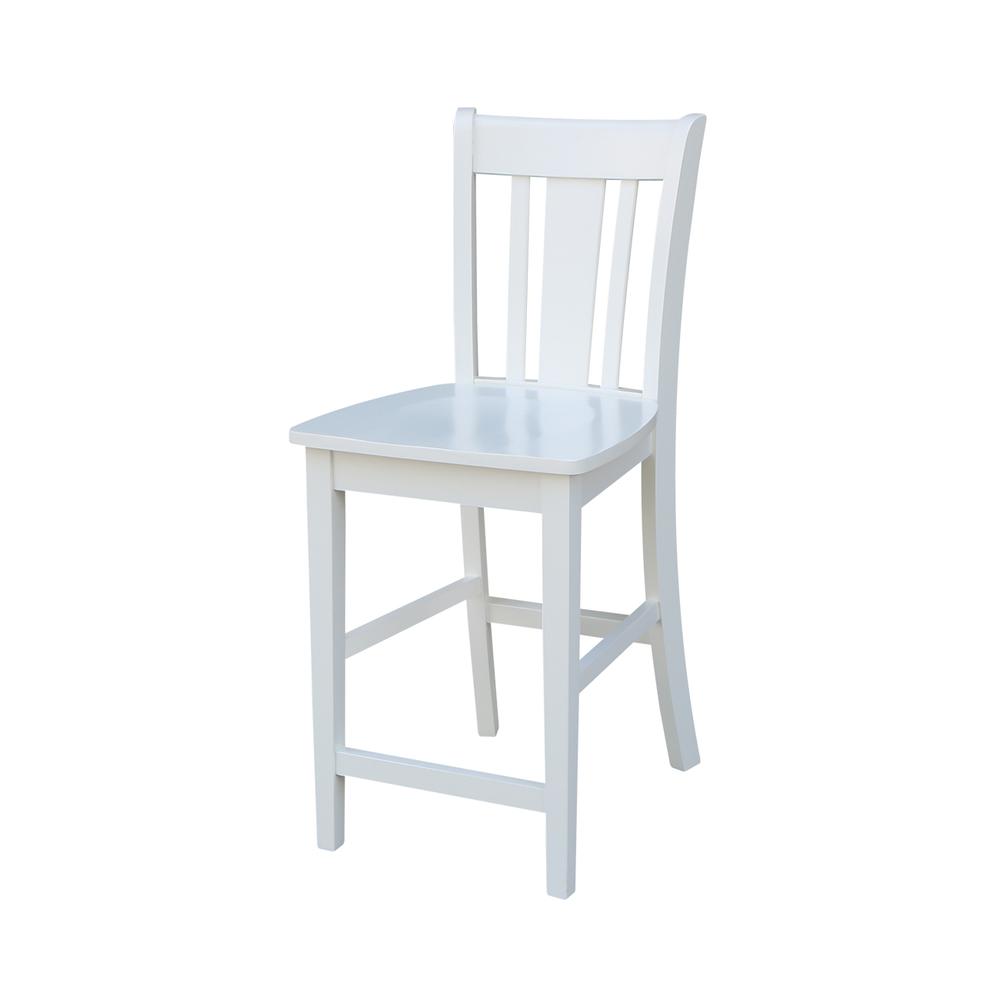 San Remo Counter height Stool - 24" Seat Height, White. Picture 9