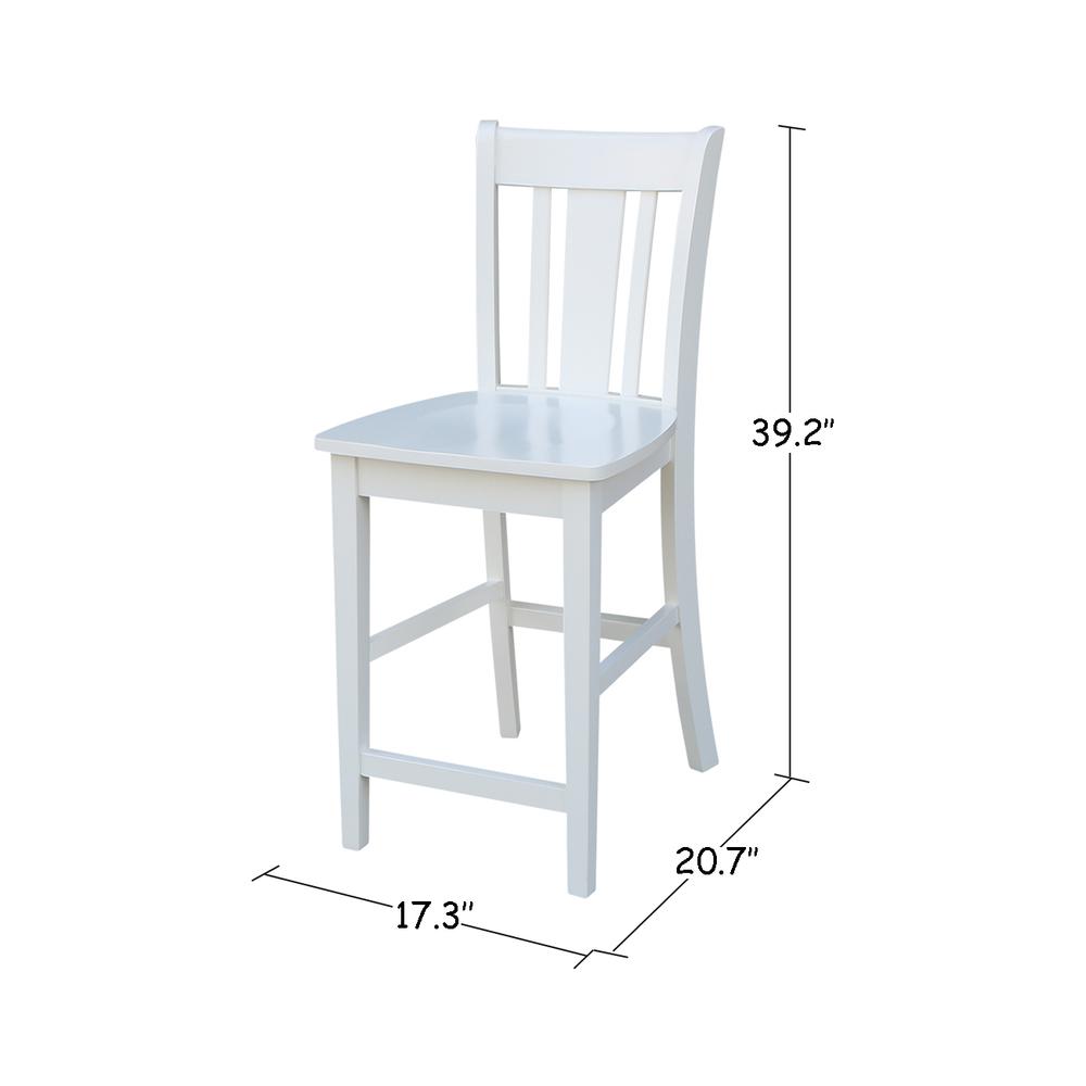 San Remo Counter height Stool - 24" Seat Height, White. Picture 4