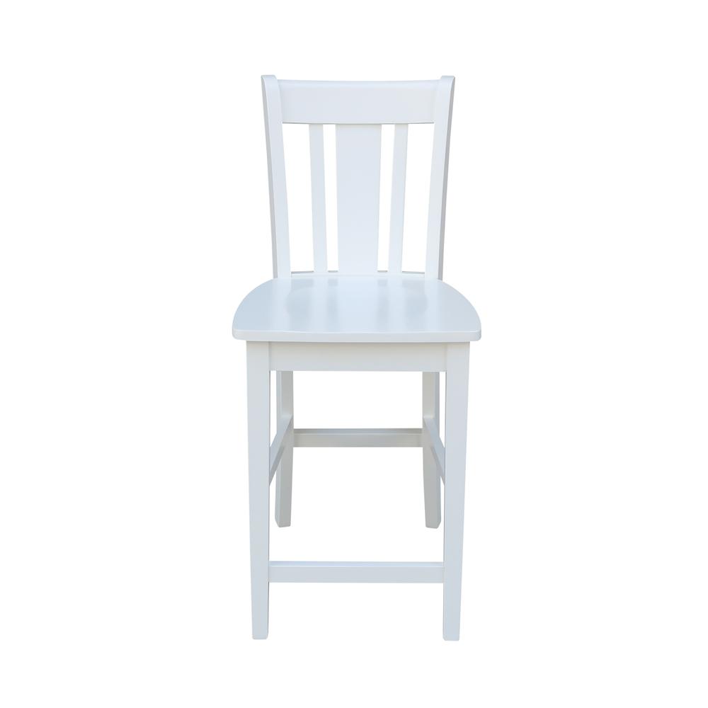 San Remo Counter height Stool - 24" Seat Height, White. Picture 3