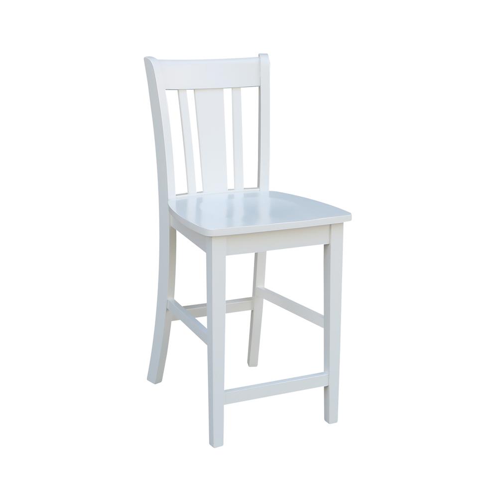 San Remo Counter height Stool - 24" Seat Height, White. Picture 1