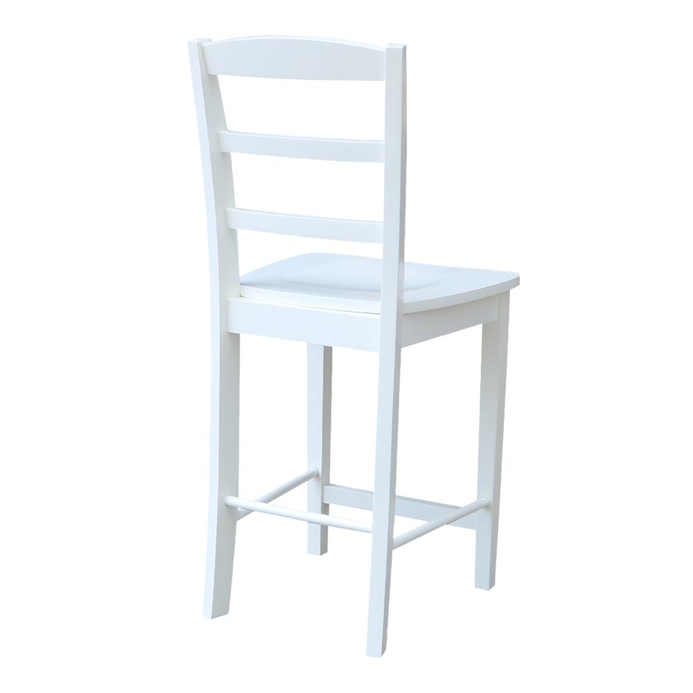 Madrid Counter height Stool - 24" Seat Height, White. Picture 1
