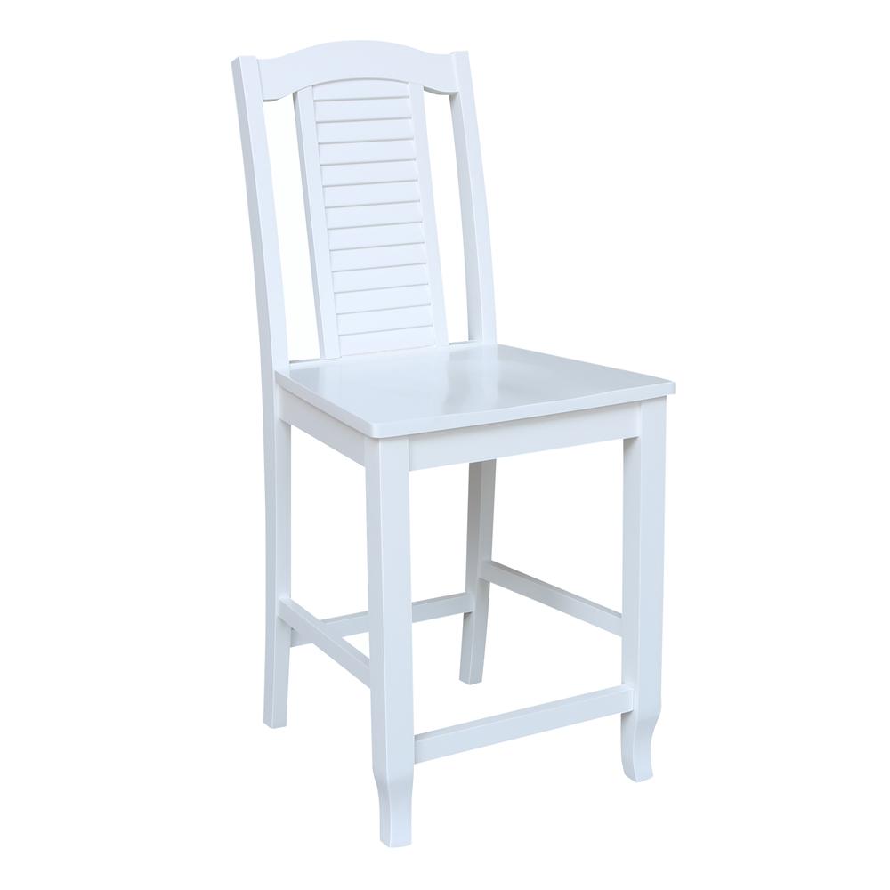 Seaside Counterheight Stool, 24" Seat Height, White. Picture 3