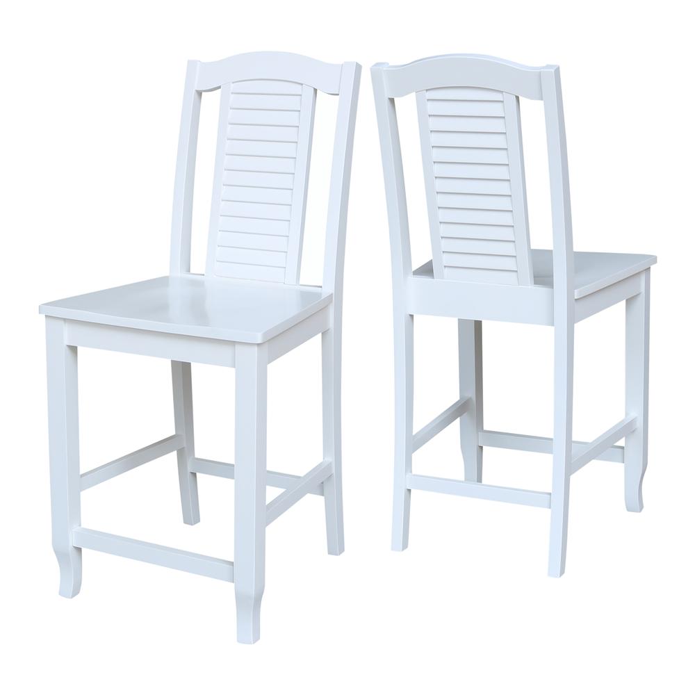 Seaside Counterheight Stool, 24" Seat Height, White. Picture 4