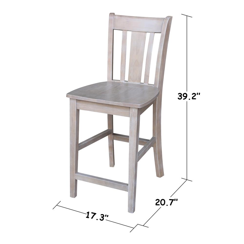 San Remo Counter height Stool - 24" Seat Height, Washed Gray Taupe. Picture 2