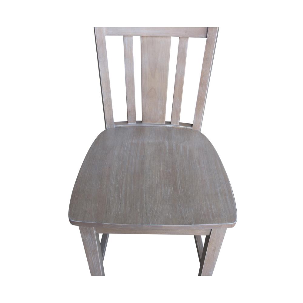 San Remo Counter height Stool - 24" Seat Height, Washed Gray Taupe. Picture 7