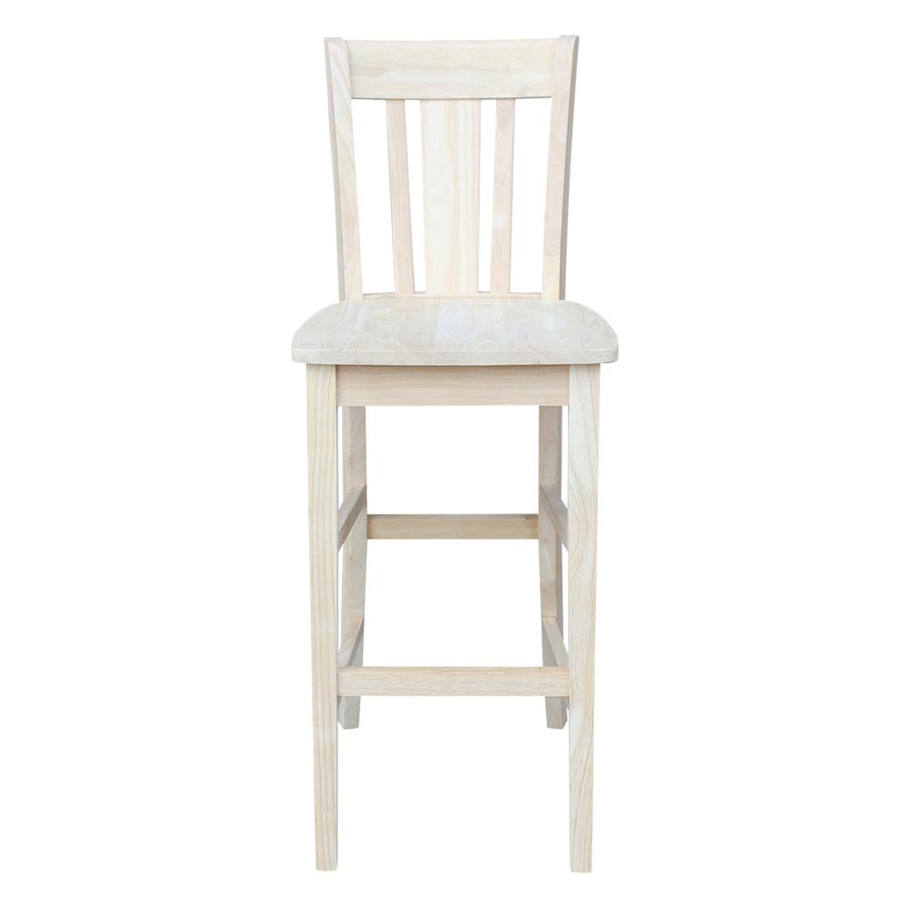 San Remo Bar height Stool - 30." Seat Height, Unfinished. Picture 4