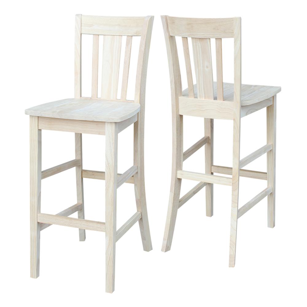 San Remo Bar height Stool - 30." Seat Height, Unfinished. Picture 2