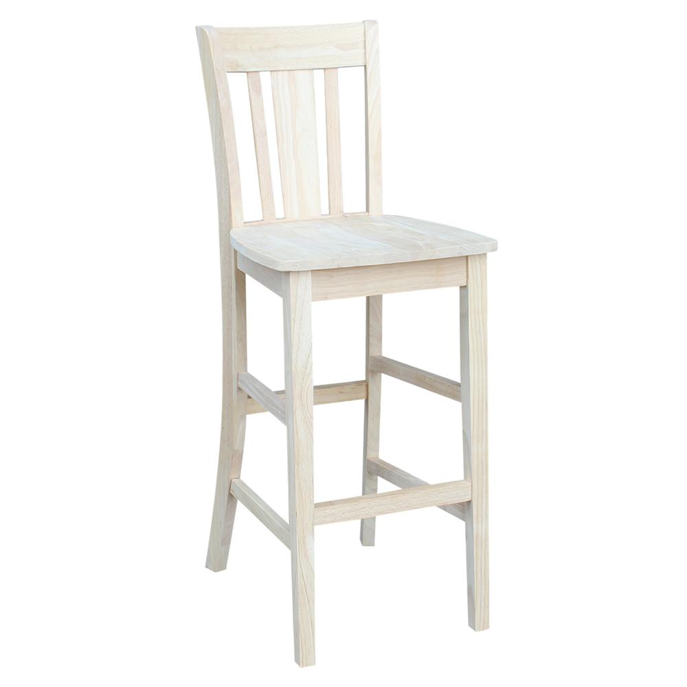 San Remo Bar height Stool - 30." Seat Height, Unfinished. Picture 3