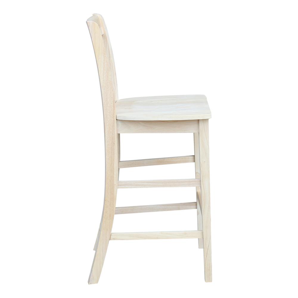 San Remo Bar height Stool - 30." Seat Height, Unfinished. Picture 6