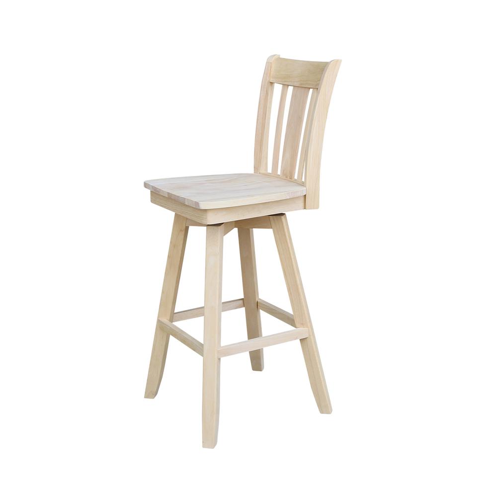 San Remo Bar height Stool - 30." Seat Height, Unfinished. Picture 14