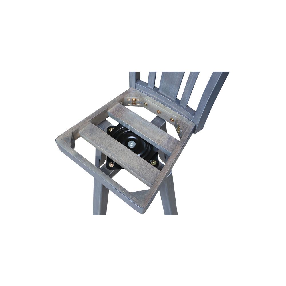 San Remo Counter Height Stool with 24 in. H Swivel Seat in Heather Gray. Picture 10
