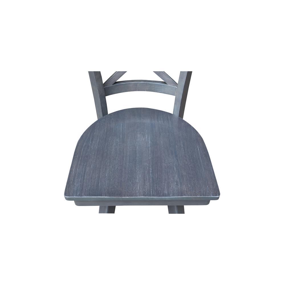 Charlotte Counter Height Stool with 24 in. H Swivel Seat in Heather Gray. Picture 9