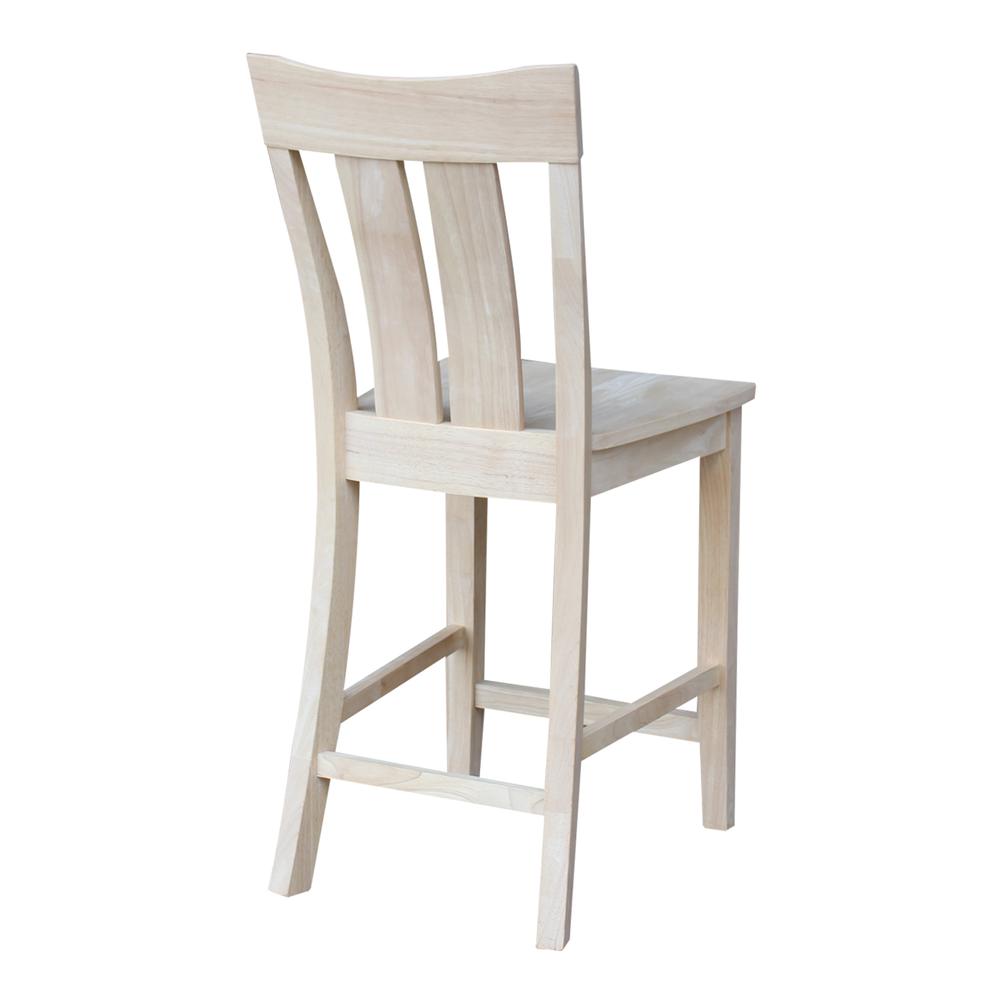Ava Counter height Stool - 24" Seat Height, Unfinished. Picture 1