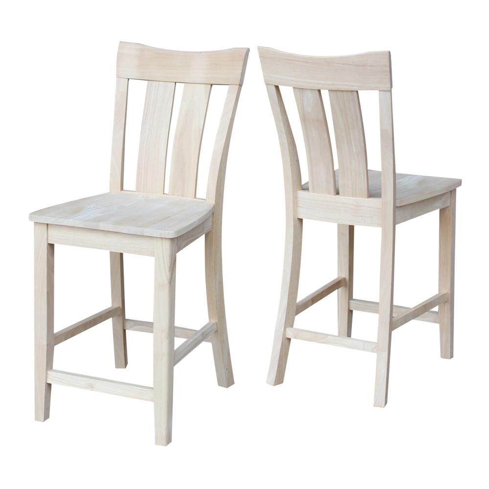 Ava Counter height Stool - 24" Seat Height, Unfinished. Picture 2