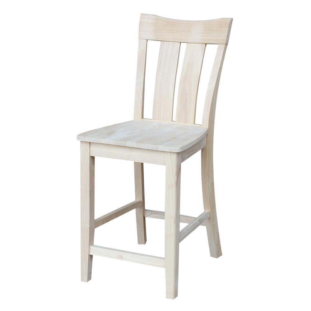 Ava Counter height Stool - 24" Seat Height, Unfinished. Picture 3