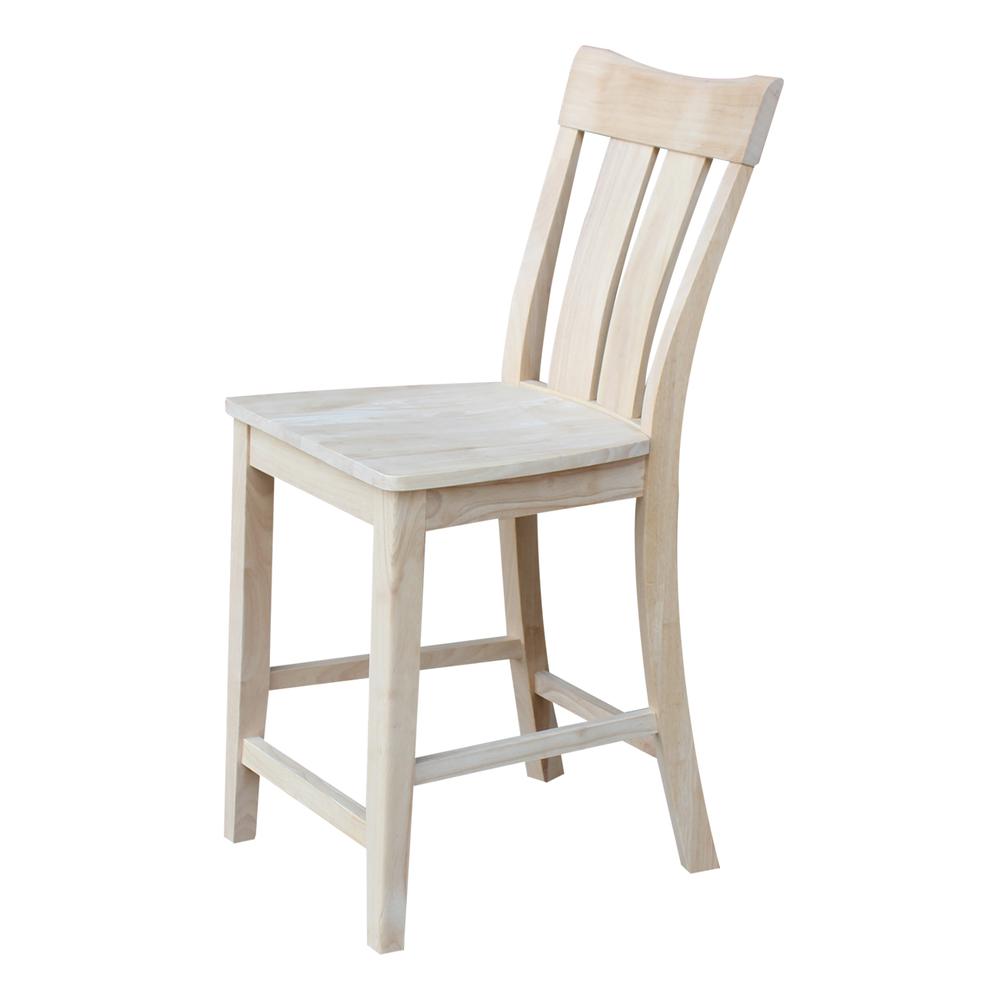 Ava Counter height Stool - 24" Seat Height, Unfinished. Picture 7
