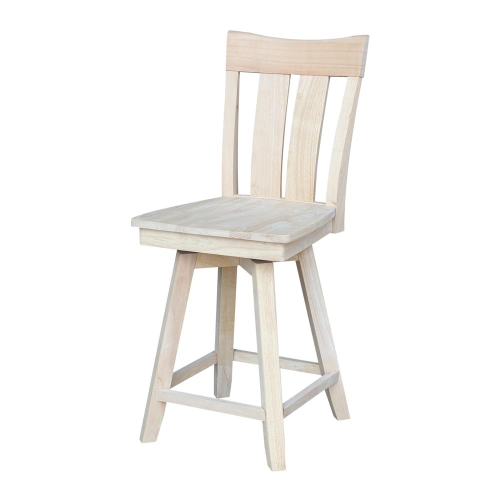 Ava Counter height Stool - 24" Seat Height, Unfinished. Picture 18