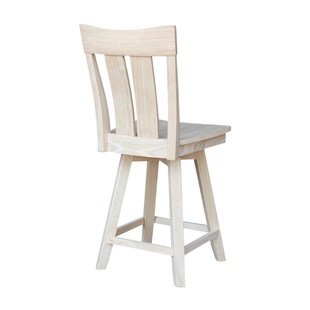 Ava Counter height Stool - 24" Seat Height, Unfinished. Picture 11