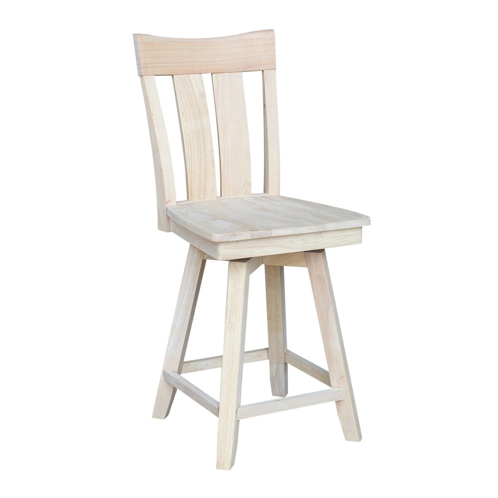 Ava Counter height Stool - 24" Seat Height, Unfinished. Picture 14