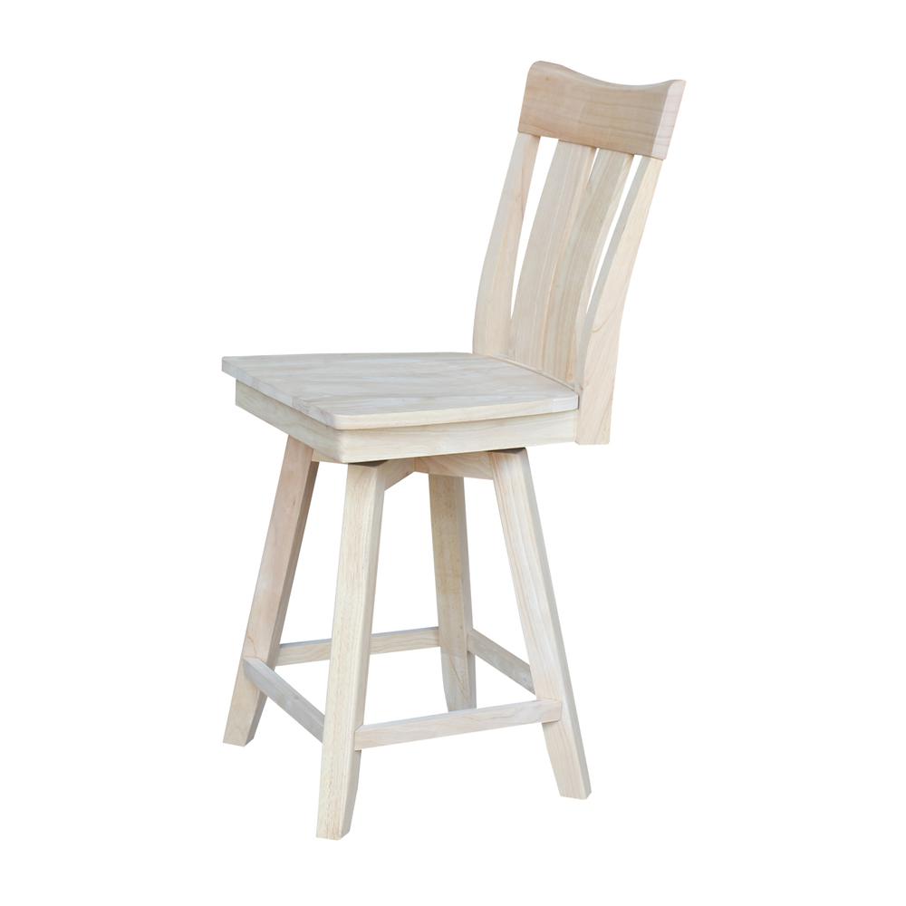 Ava Counter height Stool - 24" Seat Height, Unfinished. Picture 15