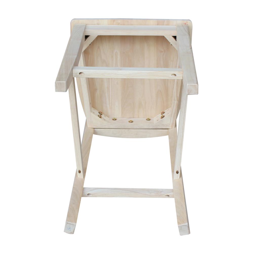 Ava Counter height Stool - 24" Seat Height, Unfinished. Picture 9