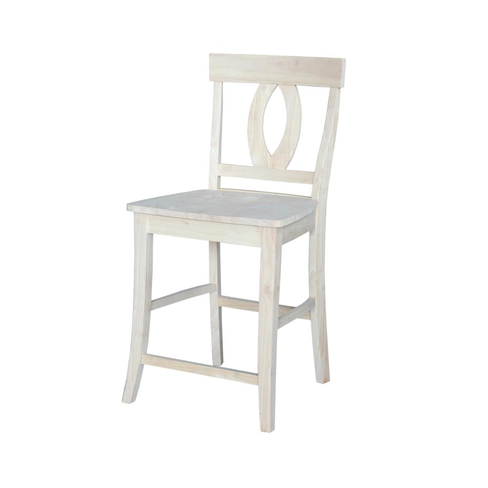Verona Counter height Stool - 24" Seat Height, Unfinished. Picture 1