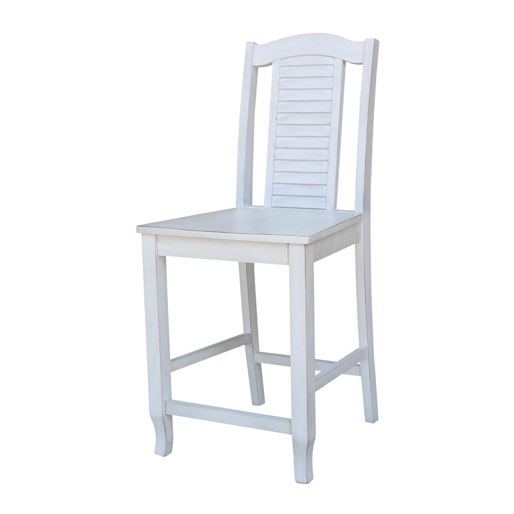 Seaside Counterheight Stool - 24" Seat Height, Antique Chalk. Picture 9