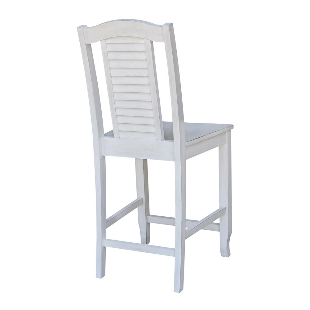 Seaside Counterheight Stool - 24" Seat Height, Antique Chalk. Picture 1