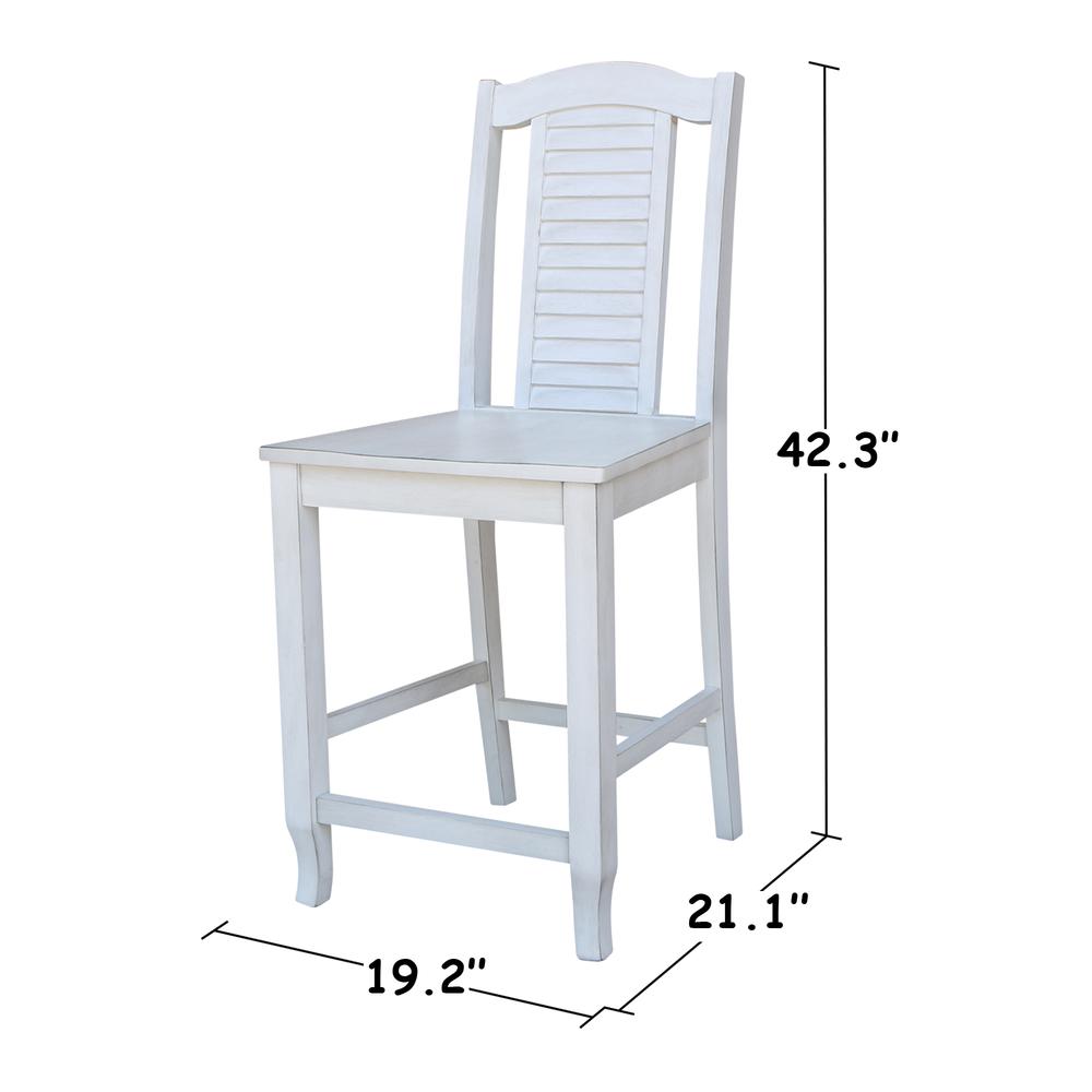Seaside Counterheight Stool - 24" Seat Height, Antique Chalk. Picture 2