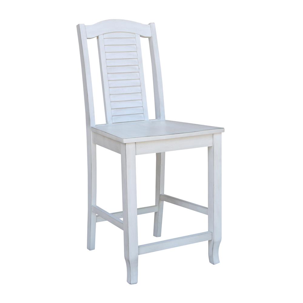 Seaside Counterheight Stool - 24" Seat Height, Antique Chalk. Picture 3