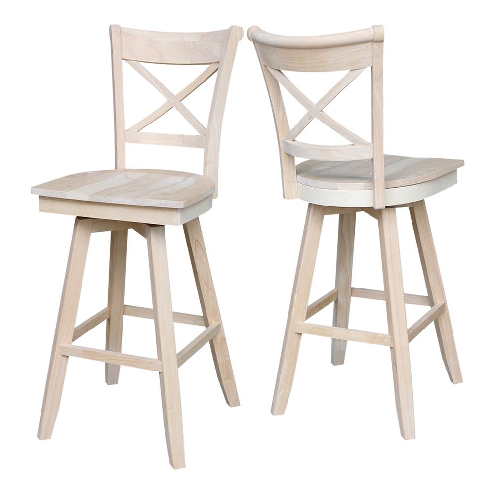 Charlotte Bar Height stool - 30 in. Seat Height in Unfinished. Picture 6