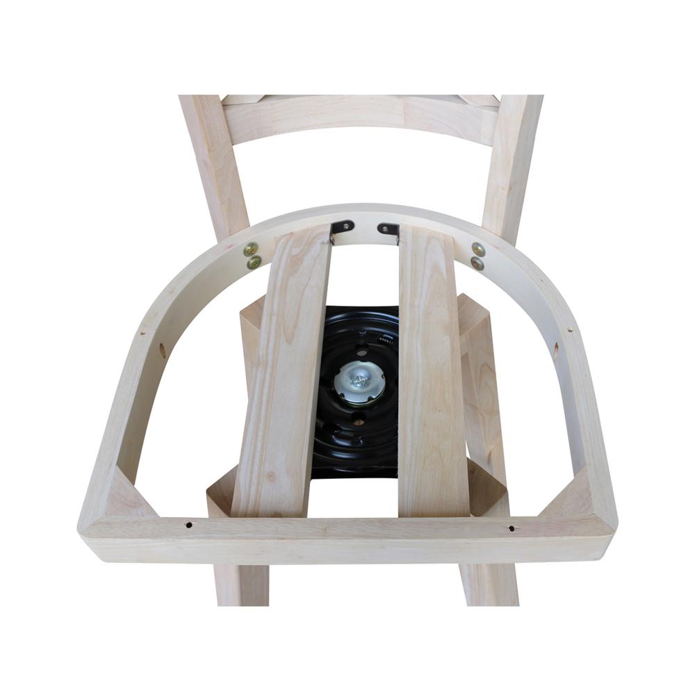 Charlotte Bar Height stool - 30 in. Seat Height in Unfinished. Picture 8