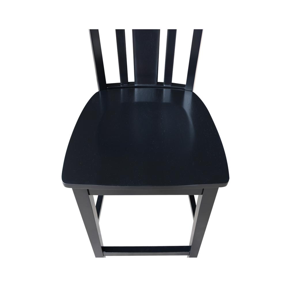 San Remo Counter height Stool - 24" Seat Height, Black. Picture 7