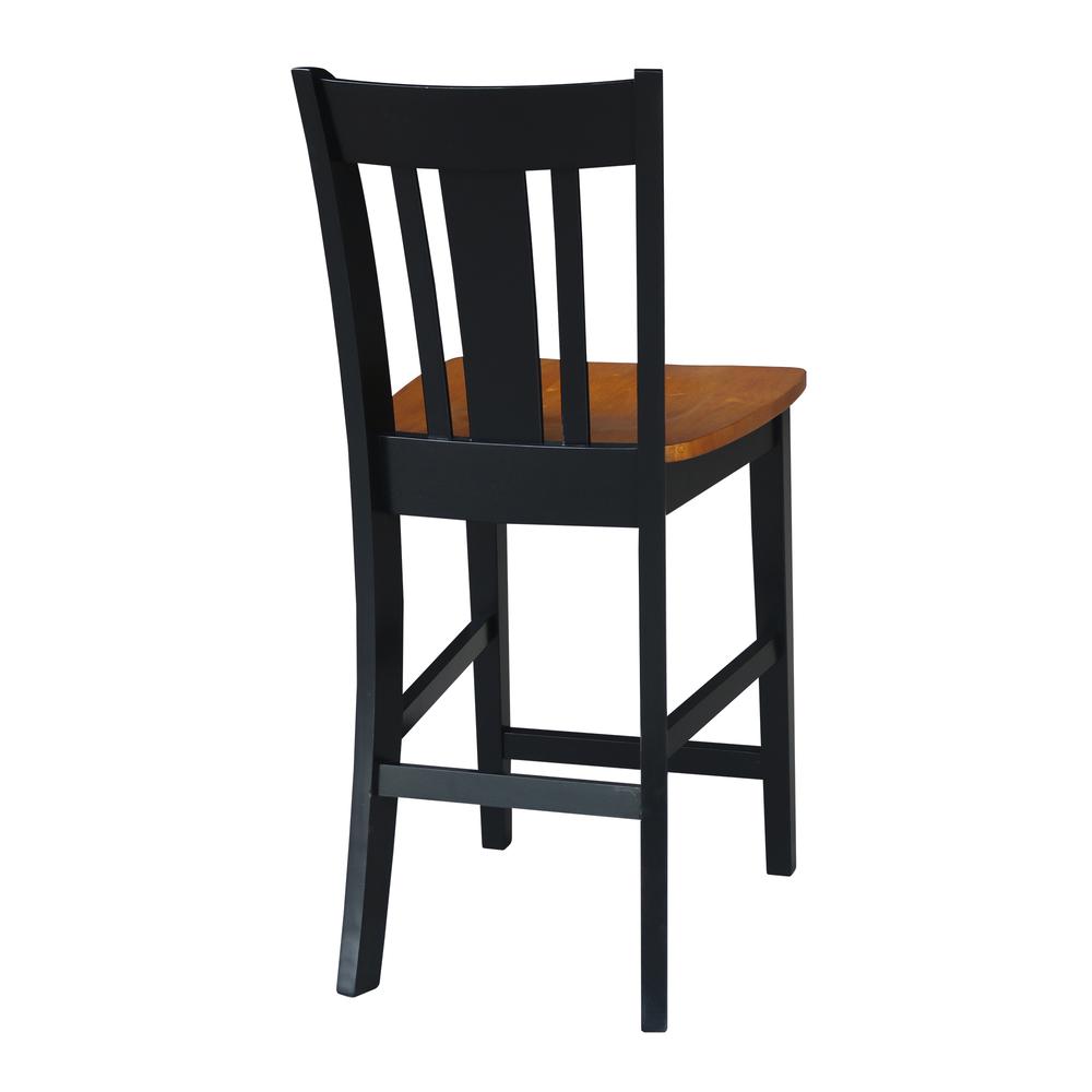 San Remo Counter height Stool - 24" Seat Height, Black/Cherry. Picture 1