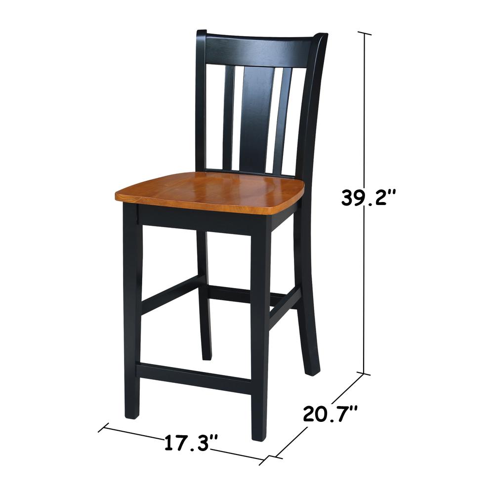 San Remo Counter height Stool - 24" Seat Height, Black/Cherry. Picture 2