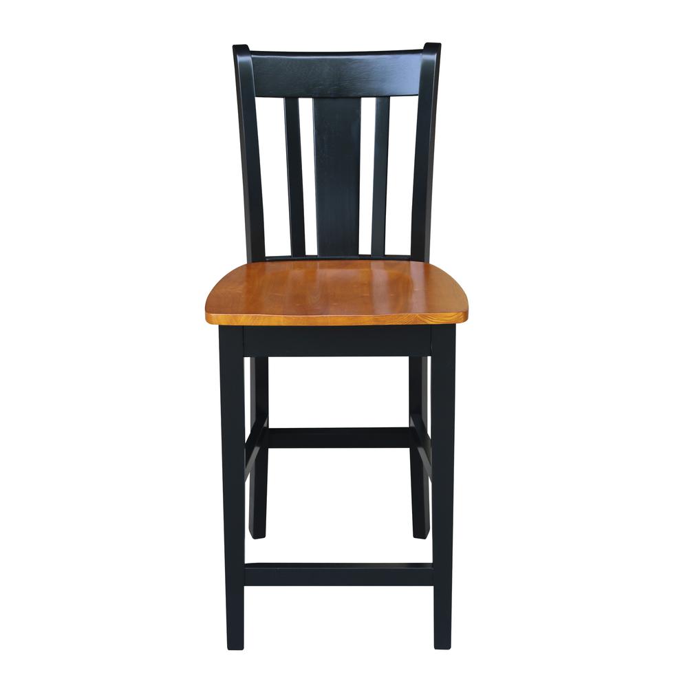 San Remo Counter height Stool - 24" Seat Height, Black/Cherry. Picture 5