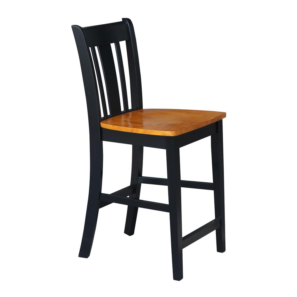 San Remo Counter height Stool - 24" Seat Height, Black/Cherry. Picture 6